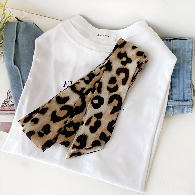 Ceinture foulard, imprimée léopard, modèle Fosca