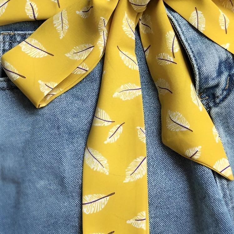 Ceinture foulard, motif à feuilles, modèle Ipadia - La Boutique de la Ceinture