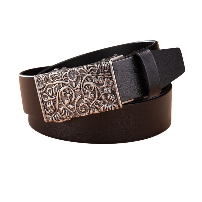 Ceinture grande taille femme ou homme, boucle automatique Western, modèle Gesupo - La Boutique de la Ceinture