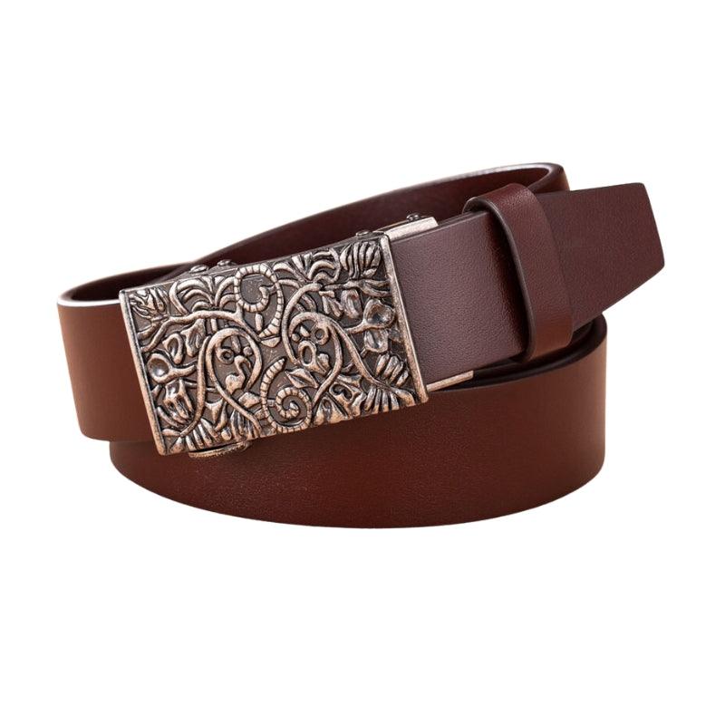 Ceinture grande taille femme ou homme, boucle automatique Western, modèle Gesupo