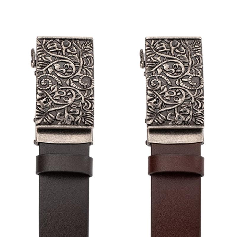 Ceinture grande taille femme ou homme, boucle automatique Western, modèle Gesupo - La Boutique de la Ceinture