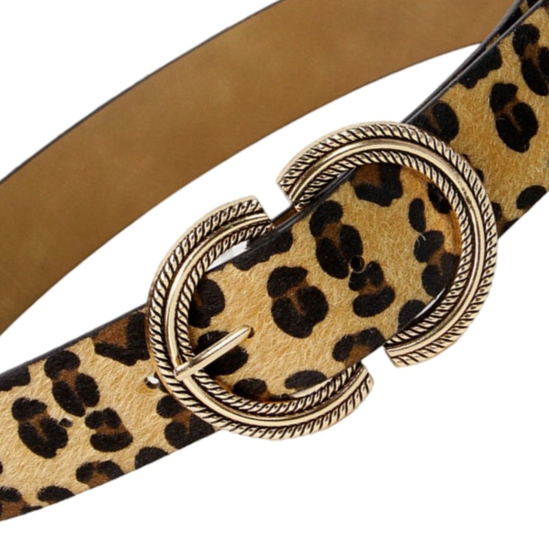 Ceinture imprimée léopard pour femme, modèle Agu
