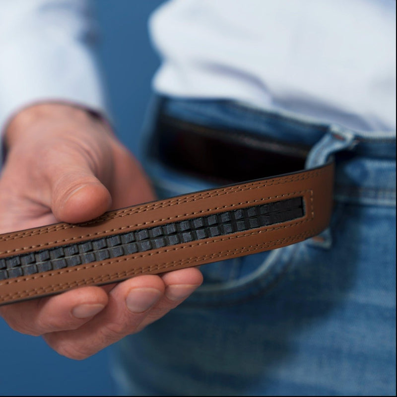 Ceinture intelligente et sans trou, boucle automatique, modèle Winston