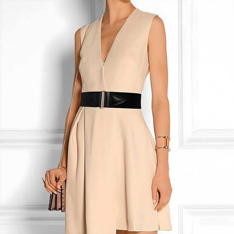 Ceinture large élastique, taille haute, pour femme, modèle Cassandra