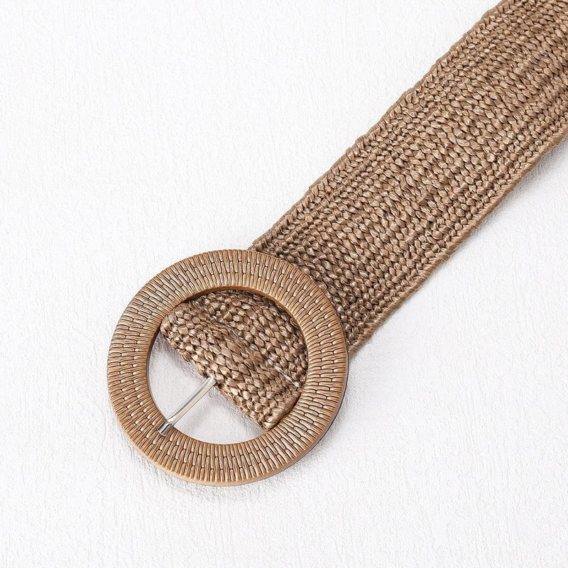 Ceinture large en raphia, modèle Magdalini