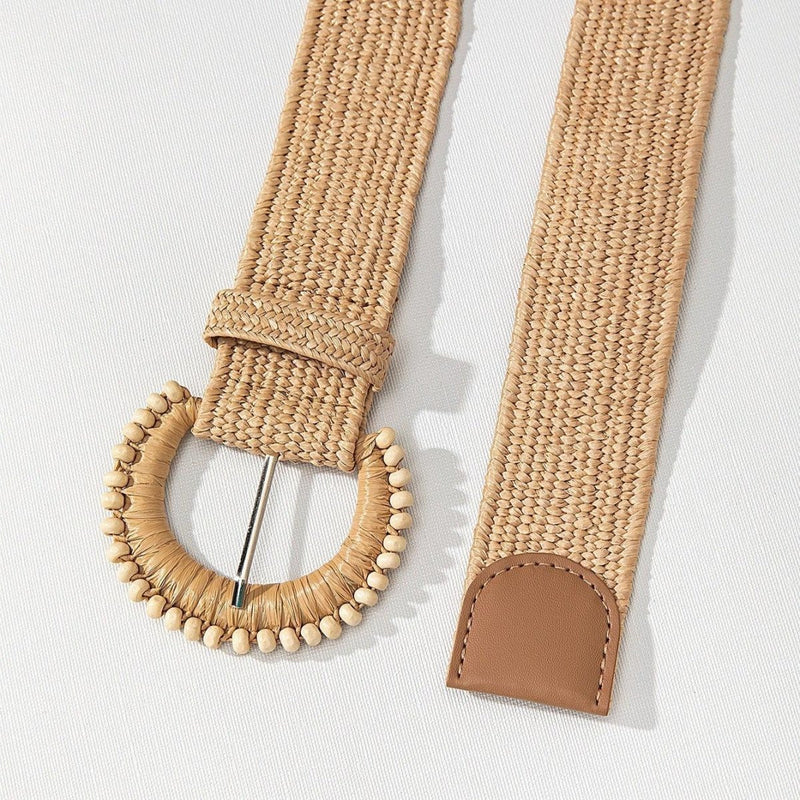 Ceinture large en raphia, modèle Melcia