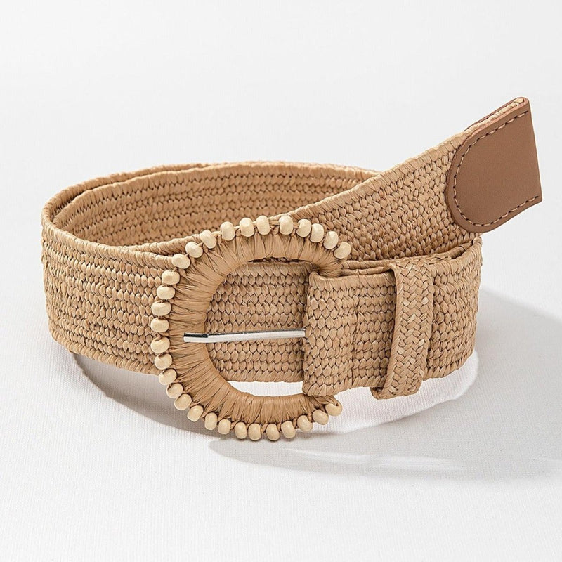 Ceinture large en raphia, modèle Melcia