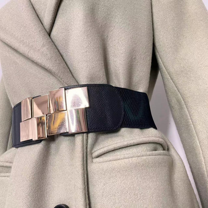 Ceinture large et élastique taille haute, pour femme, modèle Helene