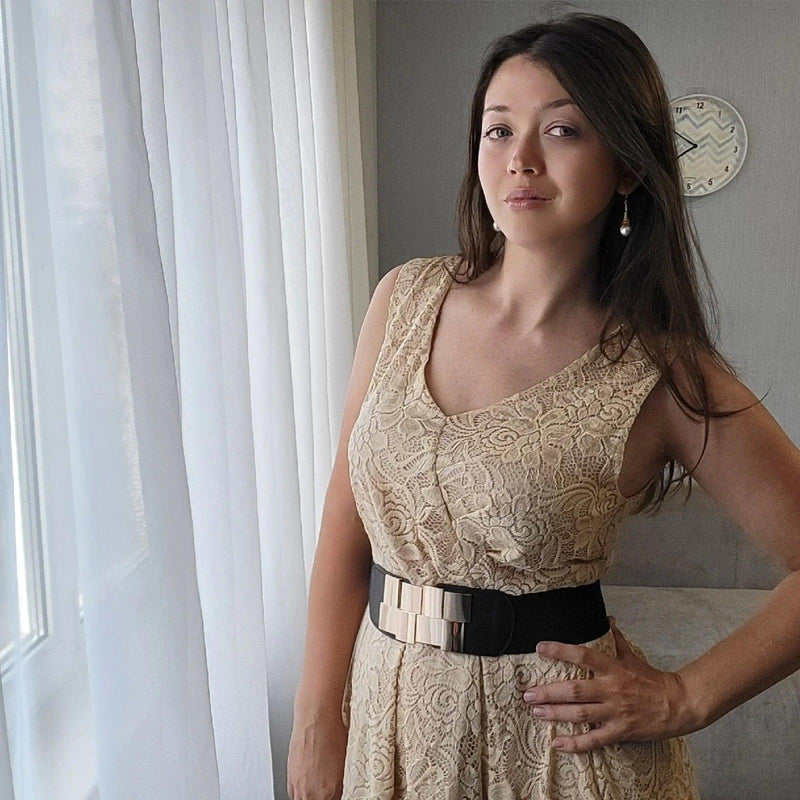 Ceinture large et élastique taille haute, pour femme, modèle Helene