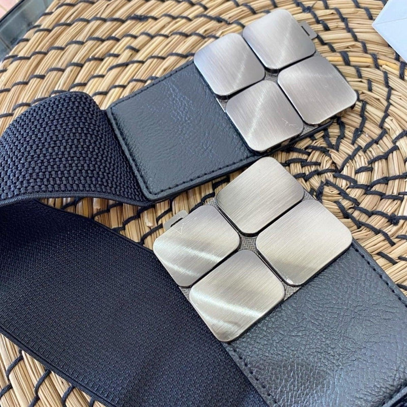 Ceinture large et élastique taille haute, pour femme, modèle Lara