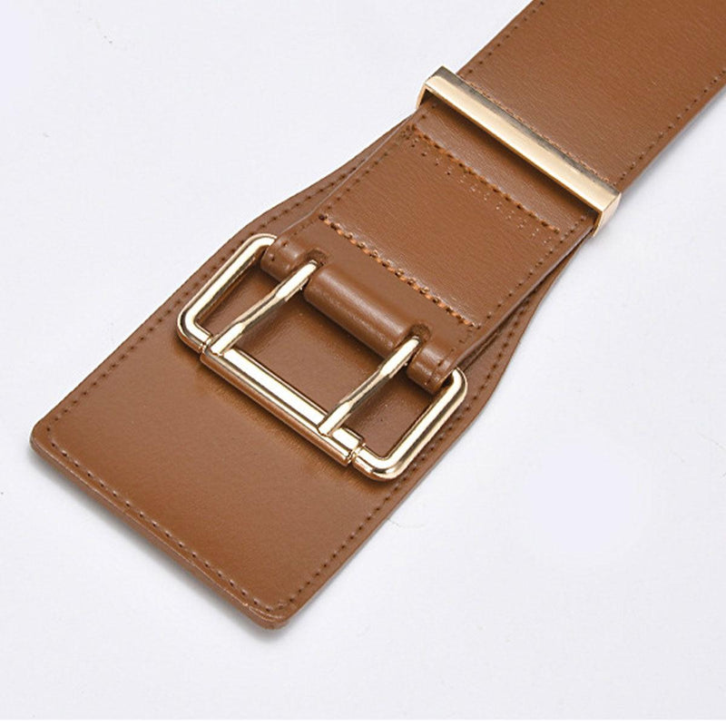 Ceinture large taille haute à double ardillon, modèle Alexandra