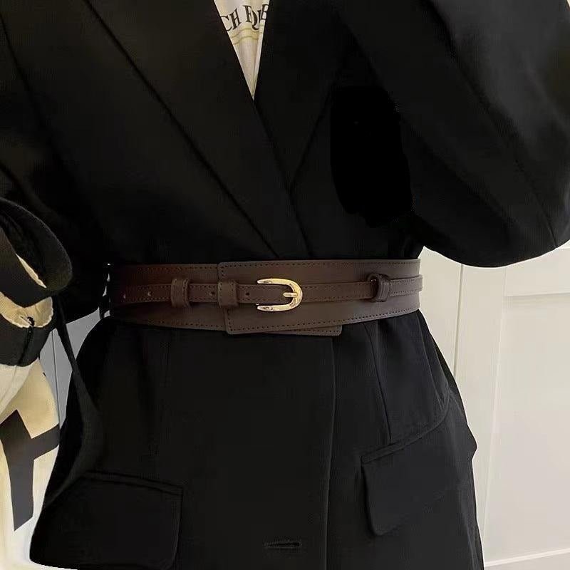Ceinture large, taille haute, pour femme, modèle Bernice