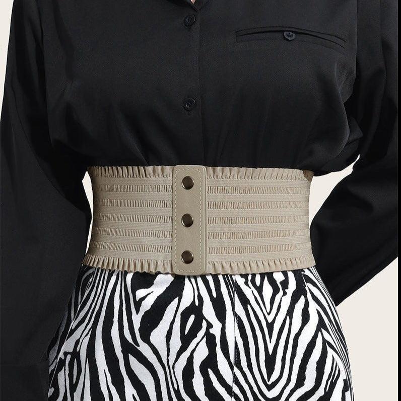 Ceinture large, taille haute, pour femme, modèle Thana