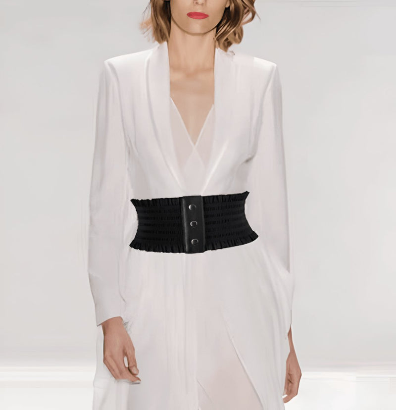 Ceinture large, taille haute, pour femme, modèle Thana