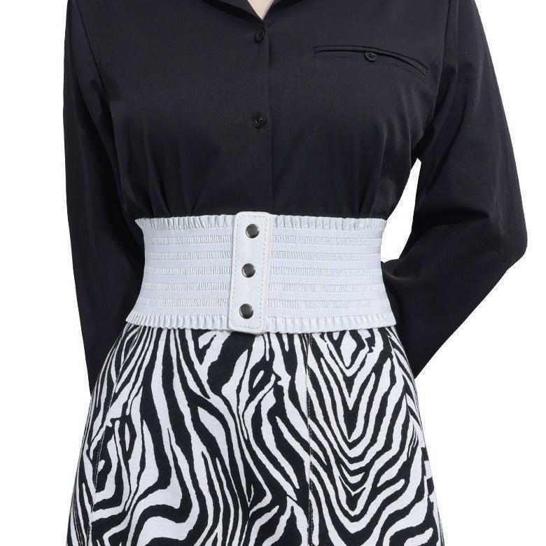 Ceinture large, taille haute, pour femme, modèle Thana