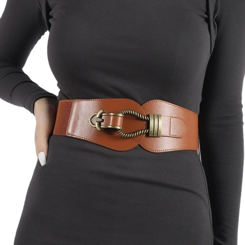Ceinture large, taille haute, pour femme, modèle Vesia