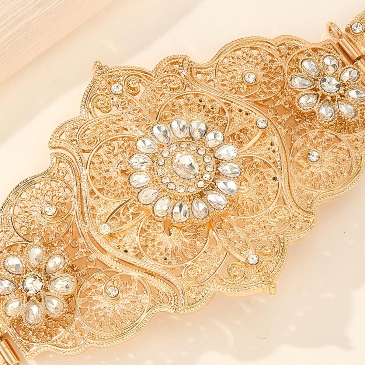 Ceinture marocaine à motifs fleur de diamant, modèle Siqli - La Boutique de la Ceinture