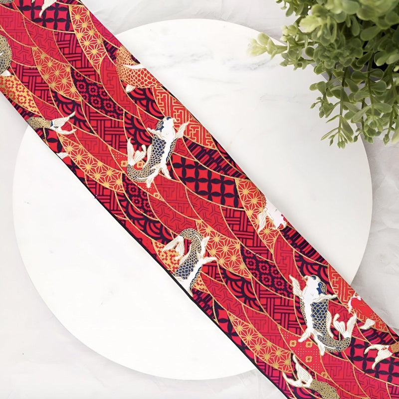 Ceinture Obi à motifs carpe Koï, modèle Naegi