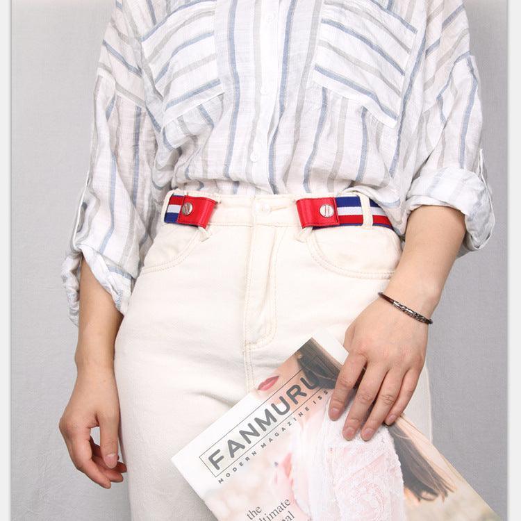 Ceinture Sans Boucle élastique Bleue Blanc Rouge, modèle Takagi