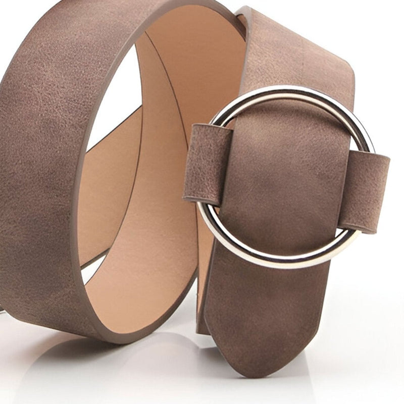 Ceinture tendance à boucle ronde pour femme, modèle Jessie