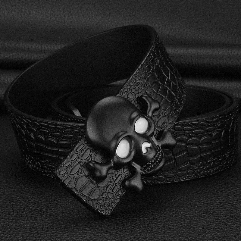 Ceinture Tête de Mort pour Femme ou Homme, modèle Fang - La Boutique de la Ceinture
