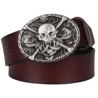 Ceinture Tête de Mort pour Femme ou Homme, modèle Zegrath - La Boutique de la Ceinture