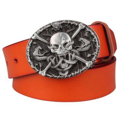 Ceinture Tête de Mort pour Femme ou Homme, modèle Zegrath - La Boutique de la Ceinture
