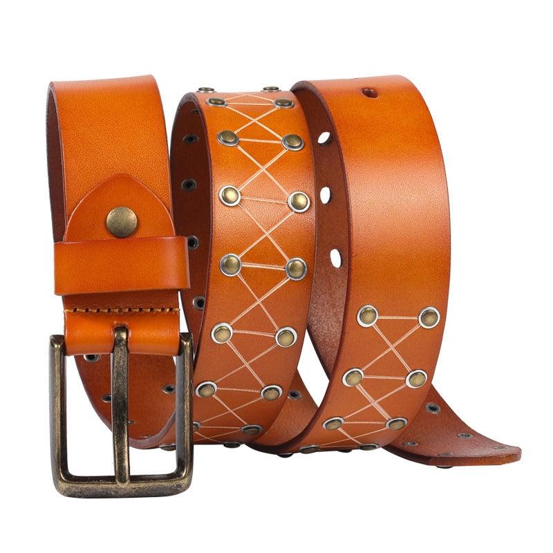 Ceinture texturée à rivets pour Homme, modèle Jora