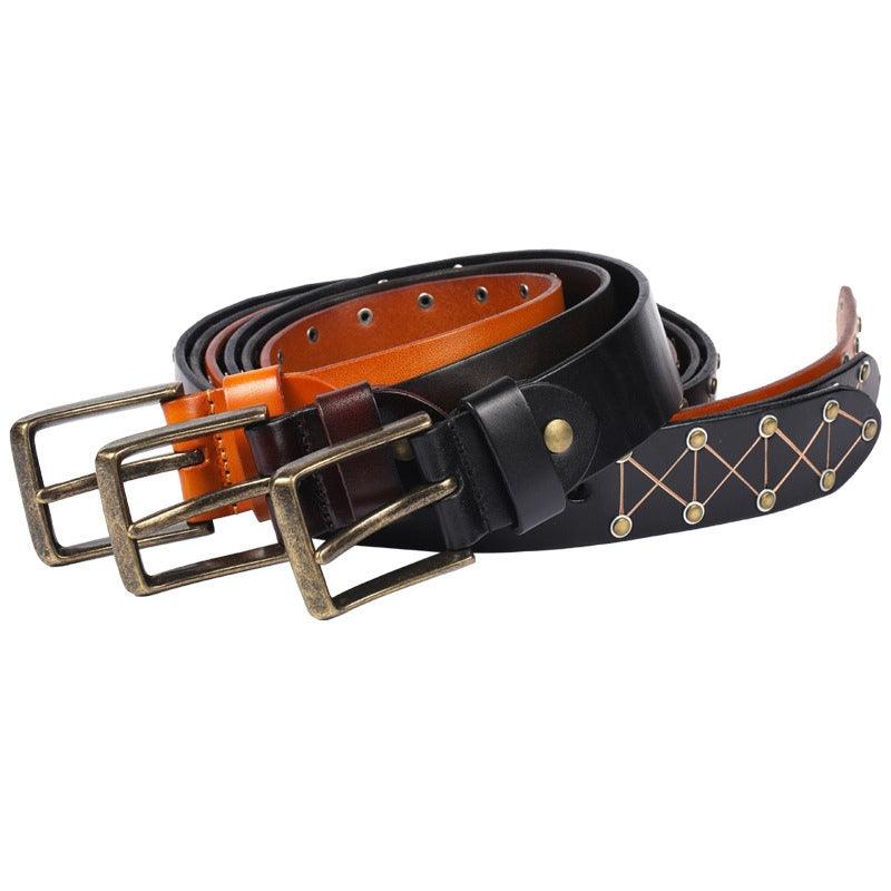 Ceinture texturée à rivets pour Homme, modèle Jora