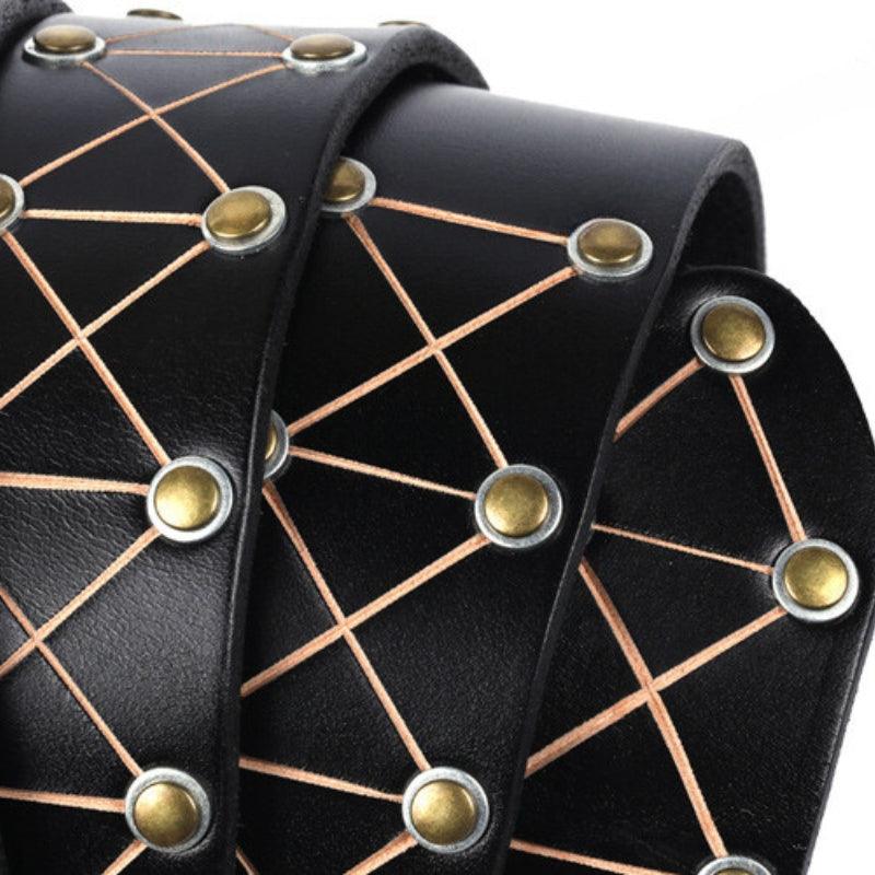 Ceinture texturée à rivets pour Homme, modèle Jora
