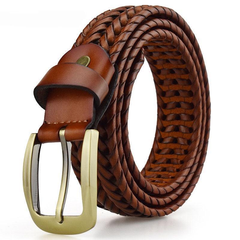 Ceinture tressée en cuir, modèle Nikoloz - La Boutique de la Ceinture