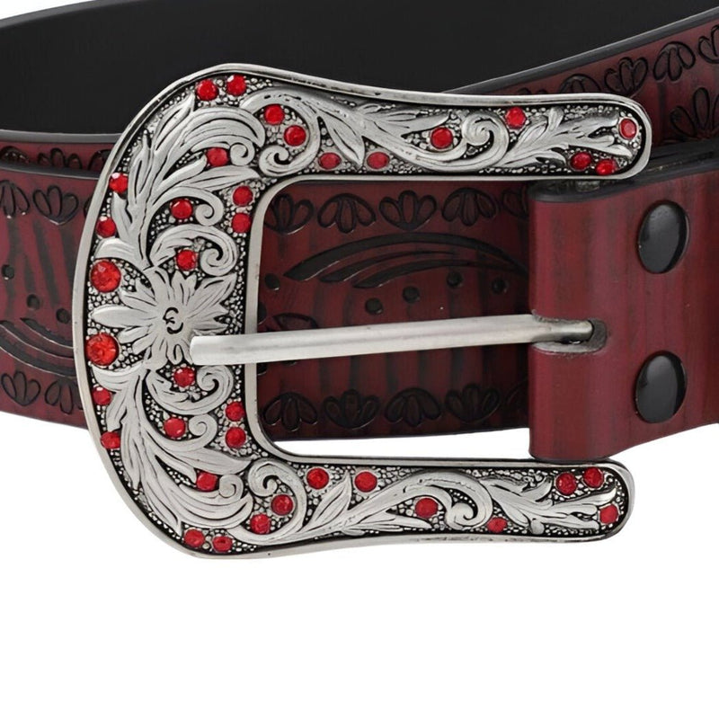 Ceinture Western à motifs floraux, modèle Kurata