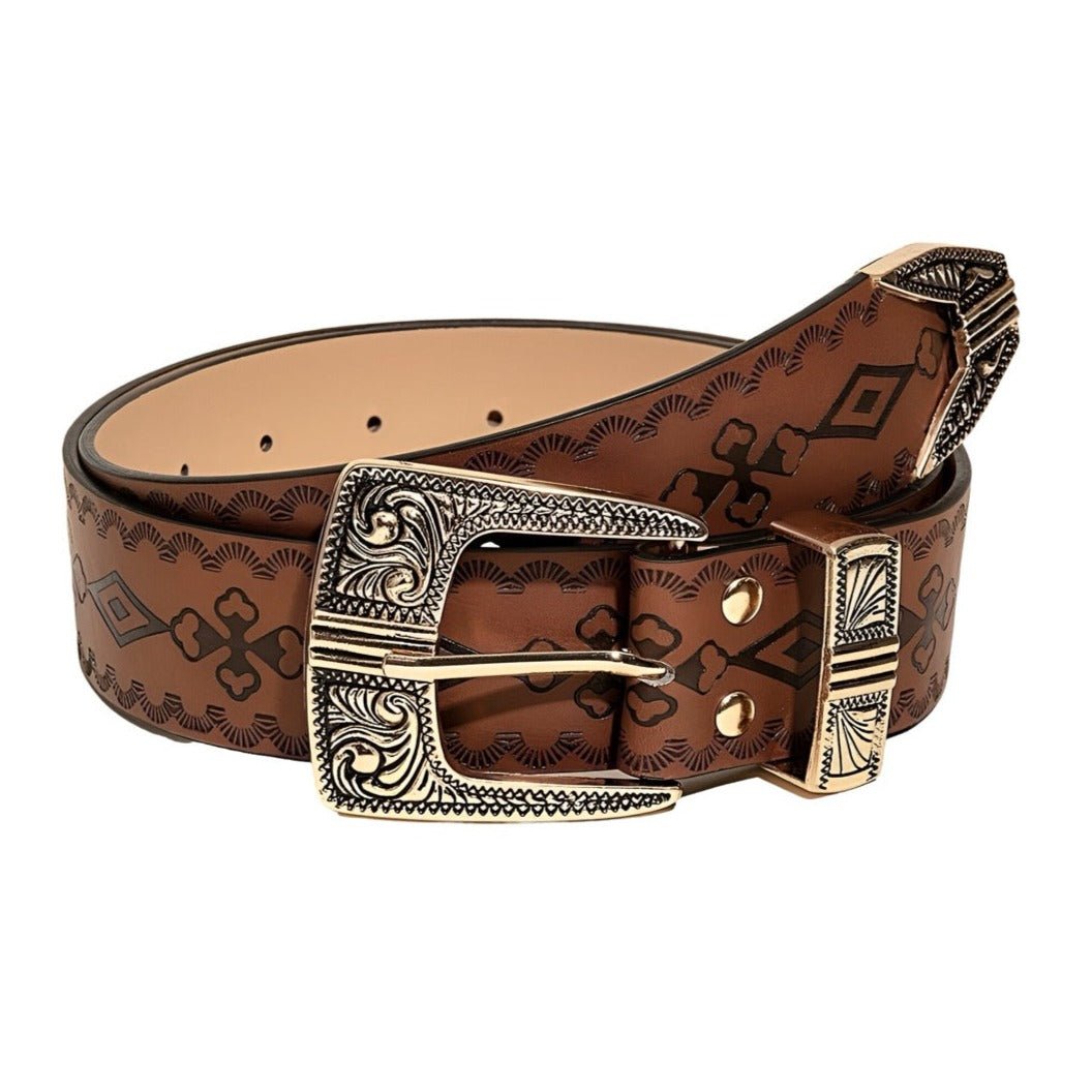 Ceinture Western à motifs géométriques, modèle Maeda - La Boutique de la Ceinture