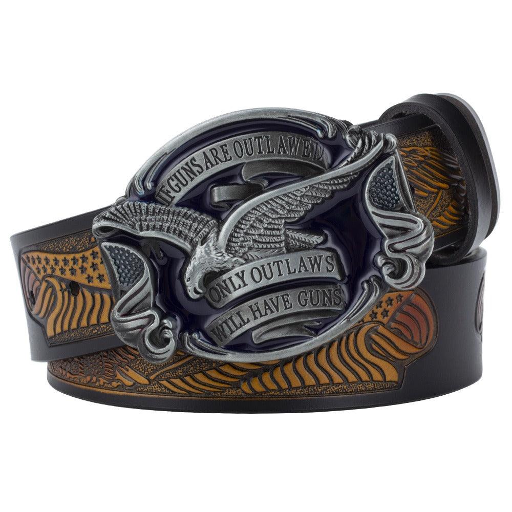 Ceinture western avec aigle, modèle Arslon - La Boutique de la Ceinture