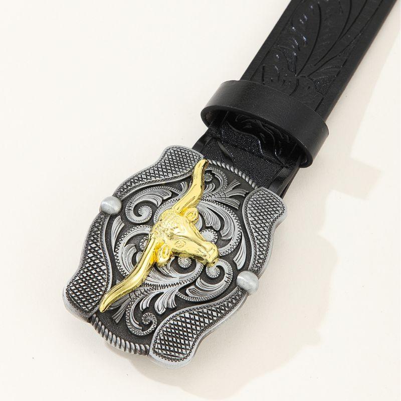 Ceinture Western avec boucle taureau pour homme, modèle Gaima