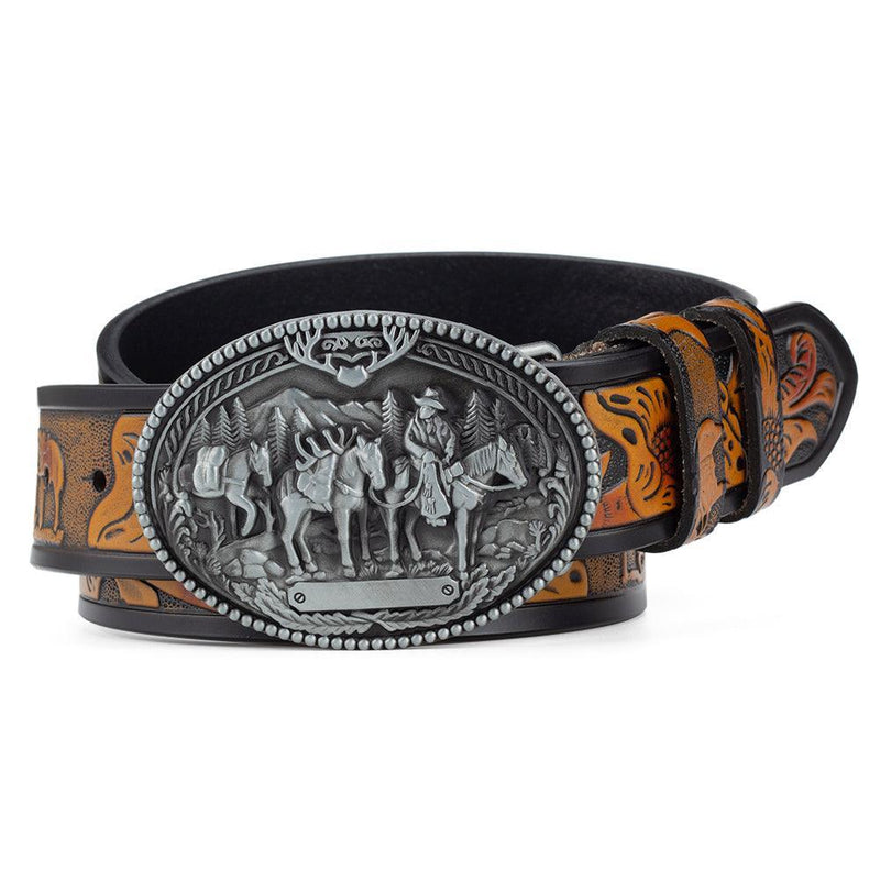Ceinture Western en cuir pour homme, modèle Jester