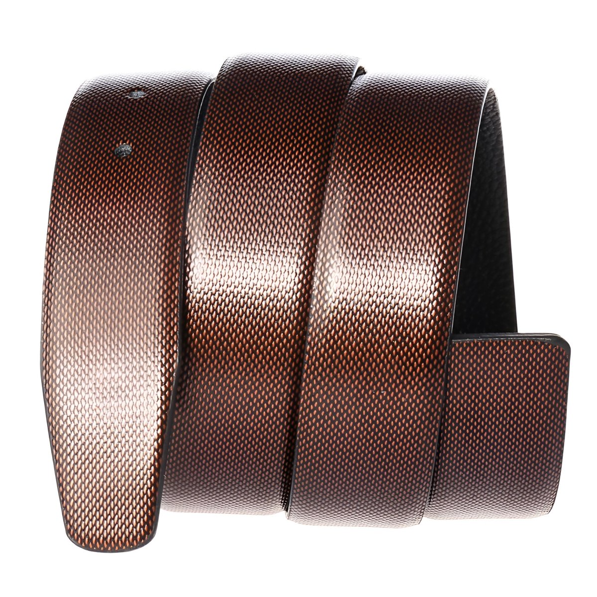 Lanière de ceinture 3.4 cm, en cuir, pour boucles ardillons, aspect serpent, modèle Boldo - La Boutique de la Ceinture