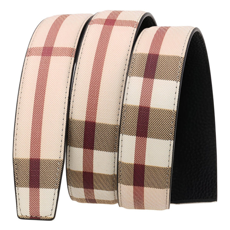 Lanière de ceinture 3.5 cm, en cuir, à carreaux, pour boucles automatiques, modèle Edmond