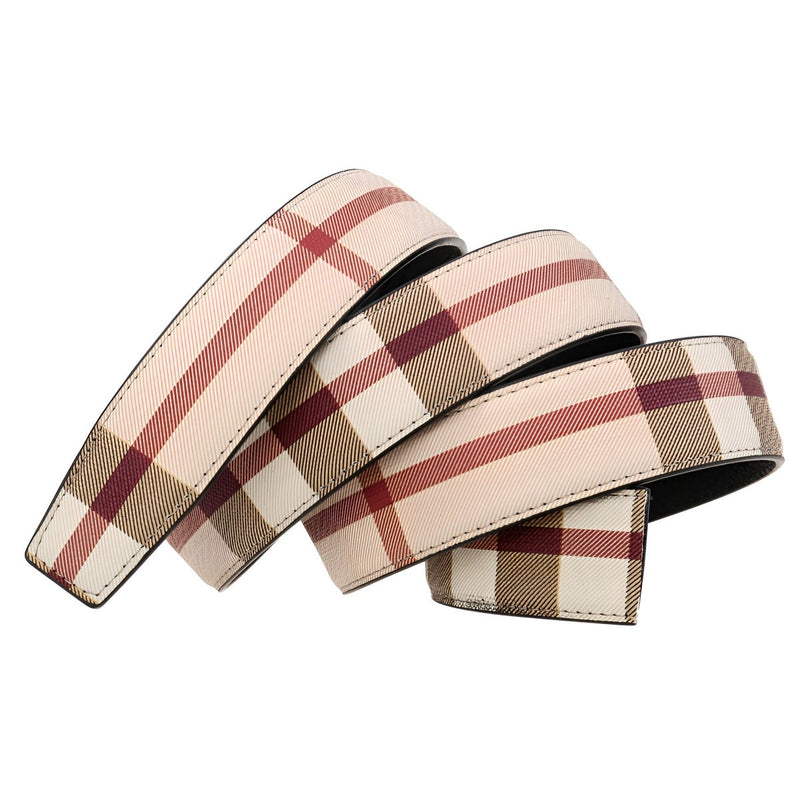 Lanière de ceinture 3.5 cm, en cuir, à carreaux, pour boucles automatiques, modèle Edmond