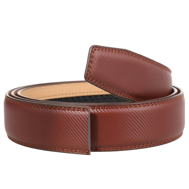 Lanière de ceinture 3.5 cm, en cuir, aspect rayé, pour boucles automatiques, modèle Arsène