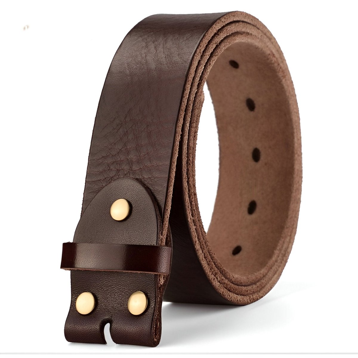 Lanière de ceinture 3.8 cm, en cuir pleine fleur, pour boucles interchangeables, modèle Harold - La Boutique de la Ceinture