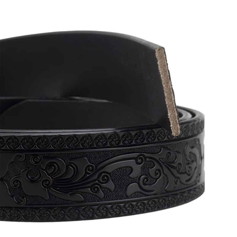 Lanière de ceinture 3.8 cm, en cuir texturé, pour boucles interchangeables, modèle Trevor