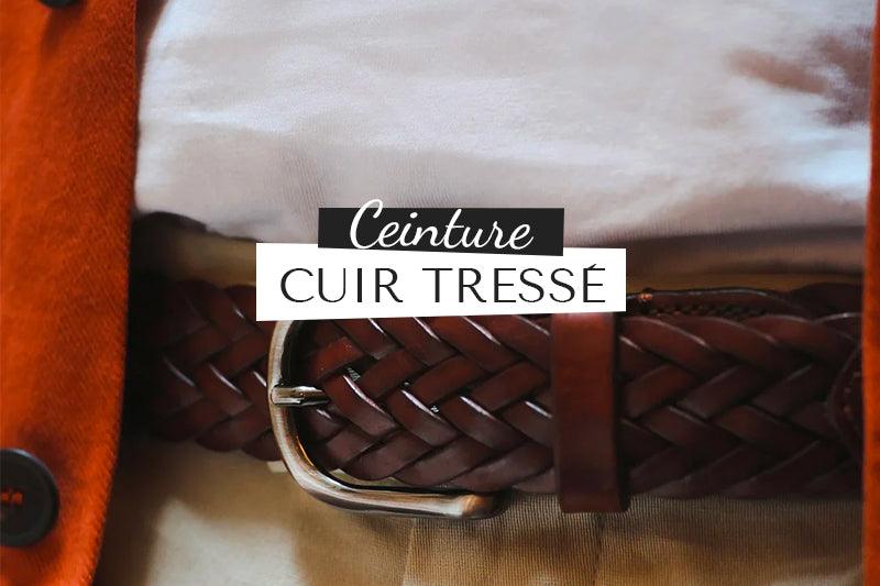 Ceinture en Cuir Tressée pour Homme