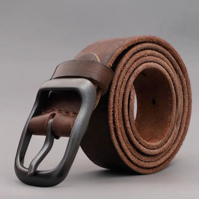 Ceinture pour homme en cuir véritable aspet vintage , modèle Bruno