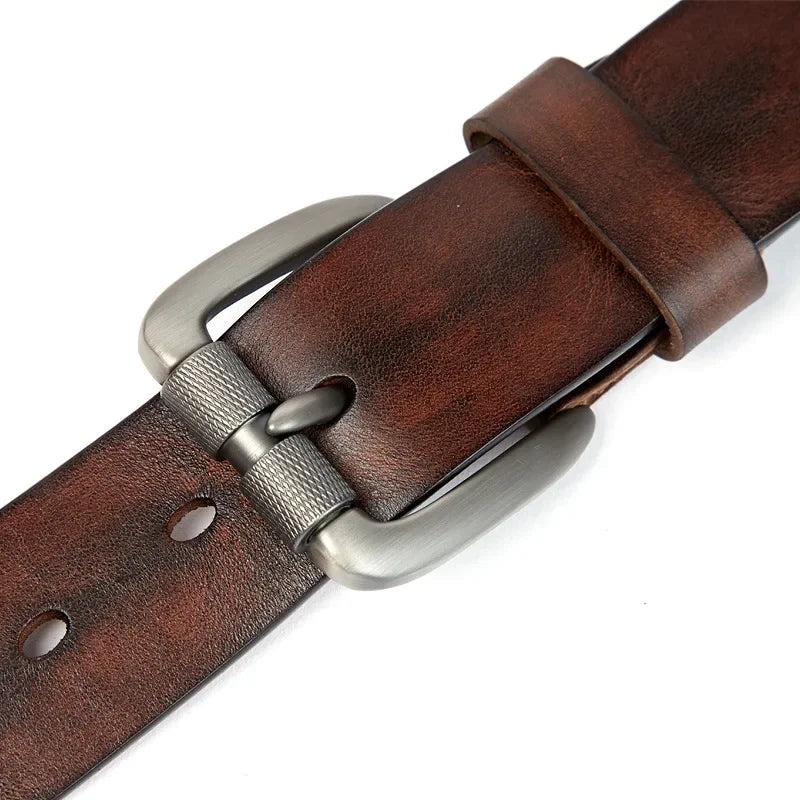 Ceinture homme en cuir véritable boucle ardillon vintage, modèle Fabrizio
