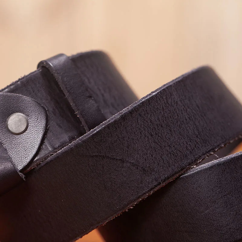 Ceinture homme en cuir véritable boucle ardillon mat, modèle Valério
