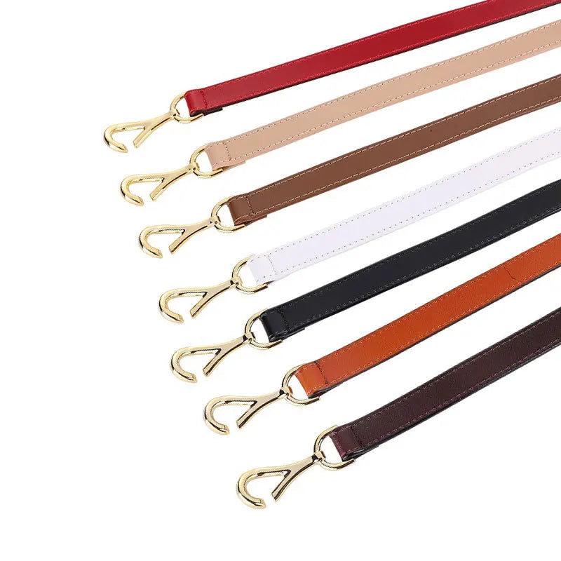 Ceinture Fine Femme en Cuir Véritable à Boucle Dorée, Modèle Cléa