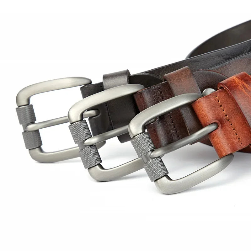Ceinture homme en cuir véritable boucle ardillon vintage, modèle Fabrizio