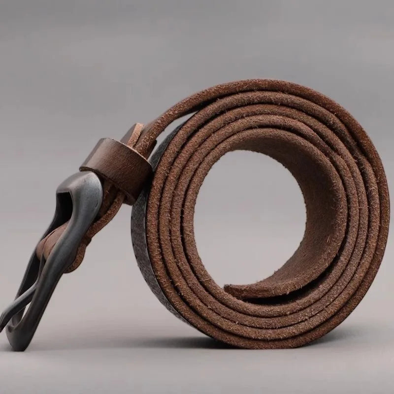 Ceinture pour homme en cuir véritable aspet vintage , modèle Bruno