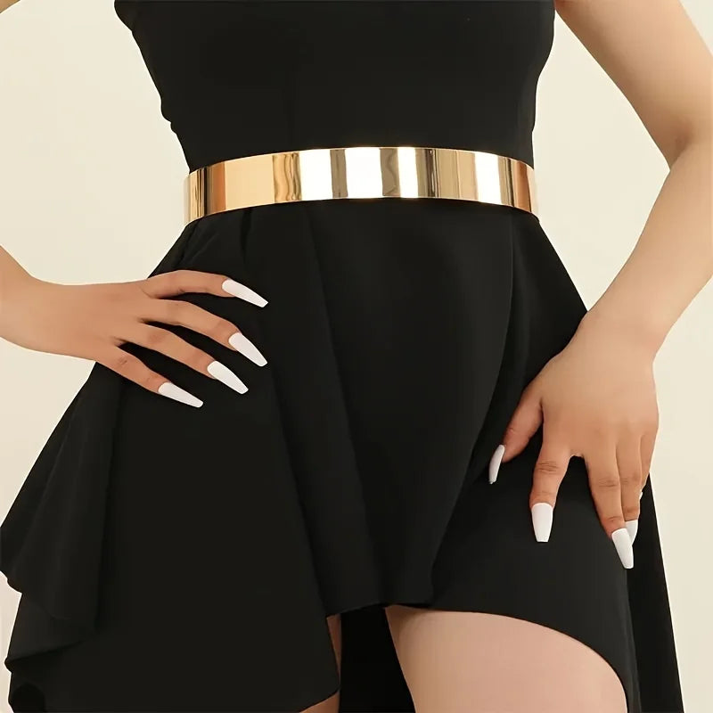 Ceinture Métallique Femme Dorée Élégance Couture, modèle Cléo